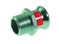 Persovergangsstuk, staal, 66.7mm x 2.1/2" M, VSH XPress Staalverzinkt C1405